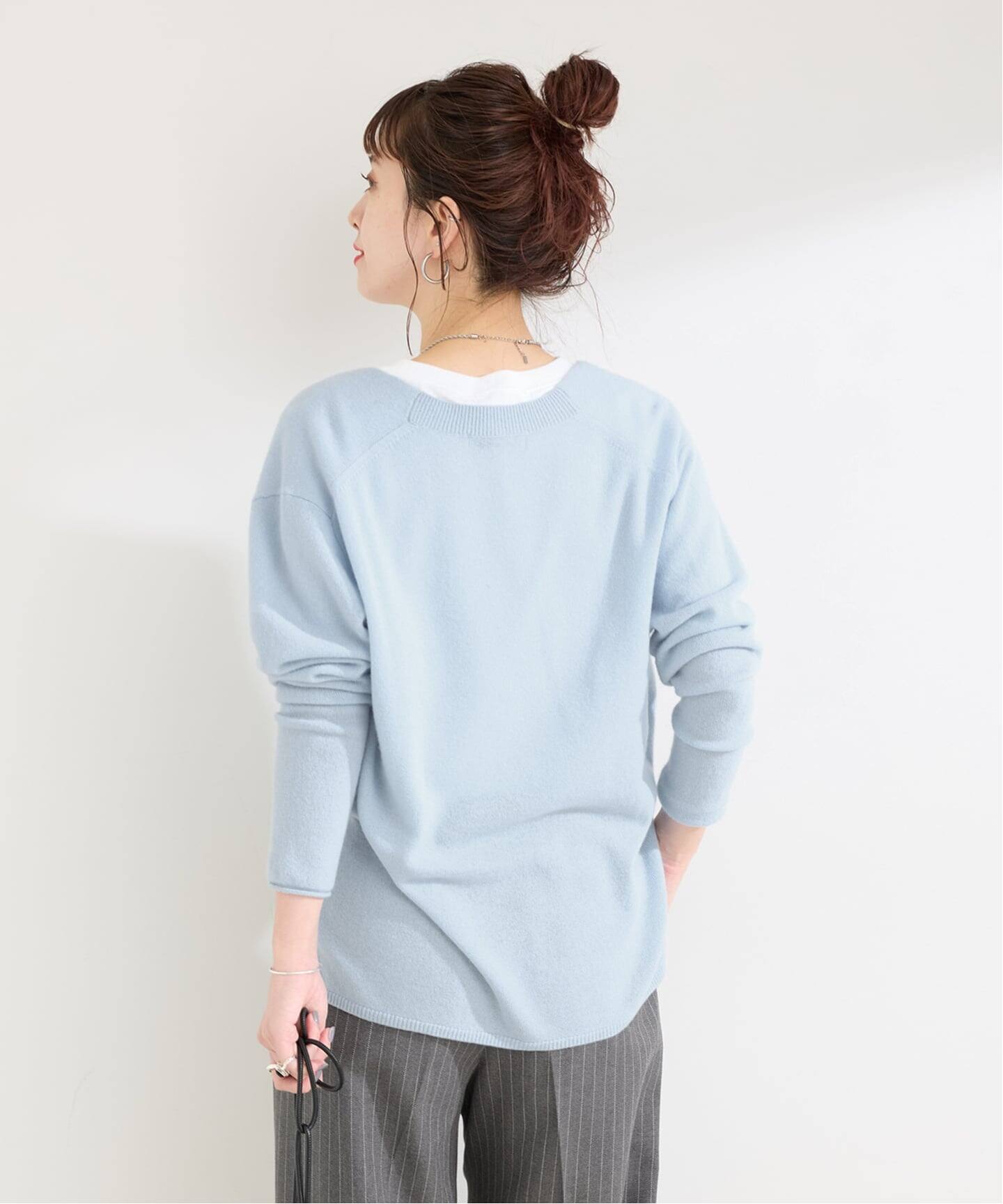 手洗い可 / カシミヤ深Vプルオーバー（ニット／セーター）｜B.C STOCK