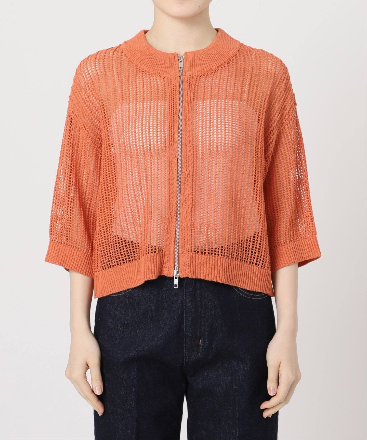 柄編みダブルZIPカーディガン（カーディガン）｜B.C STOCK（ベー