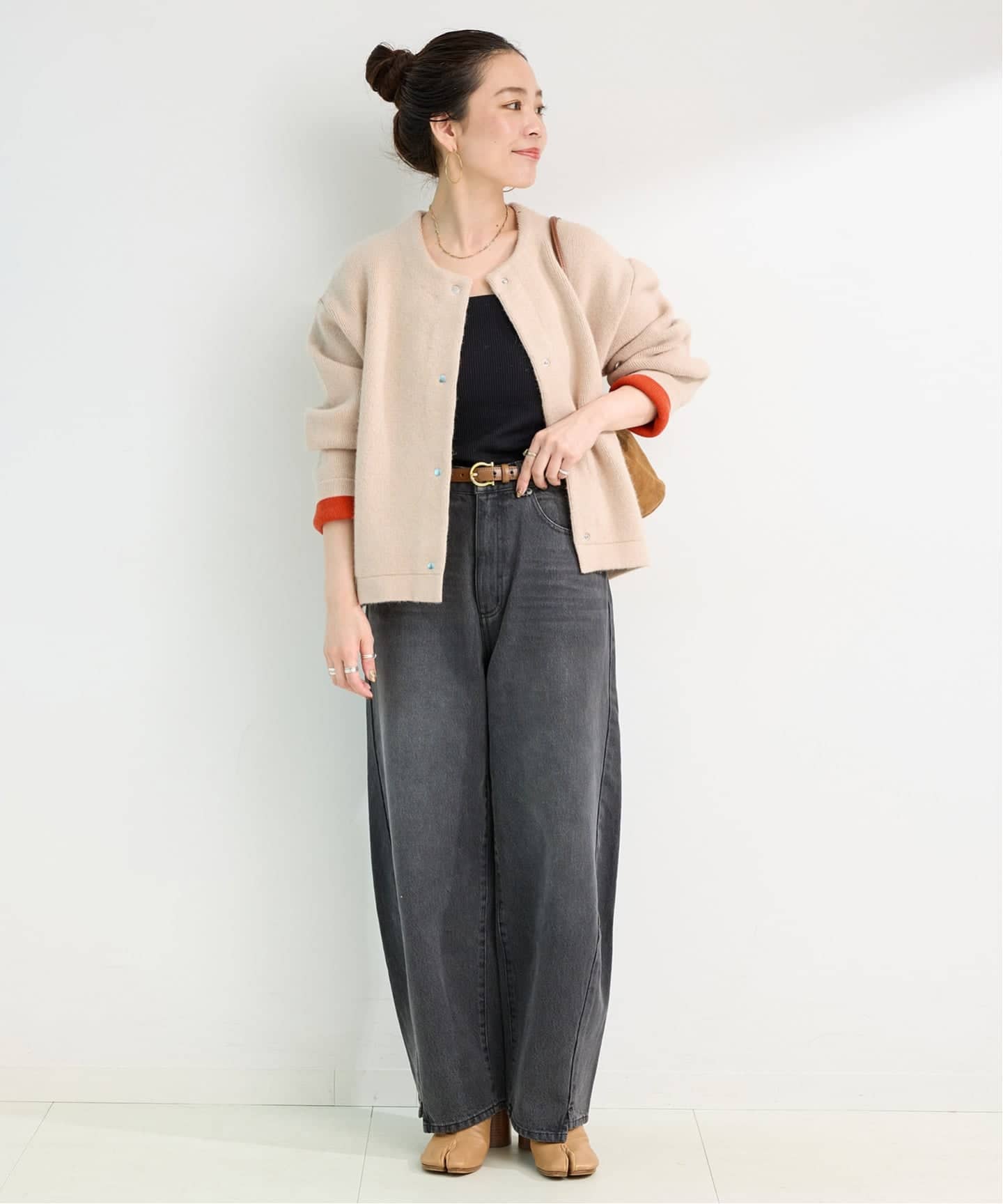 2層スムース編みニットブルゾン（カーディガン）｜B.C STOCK（ベーセー