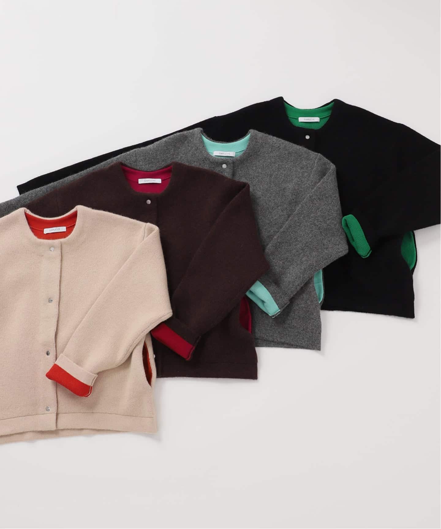 2層スムース編みニットブルゾン（カーディガン）｜B.C STOCK（ベーセー