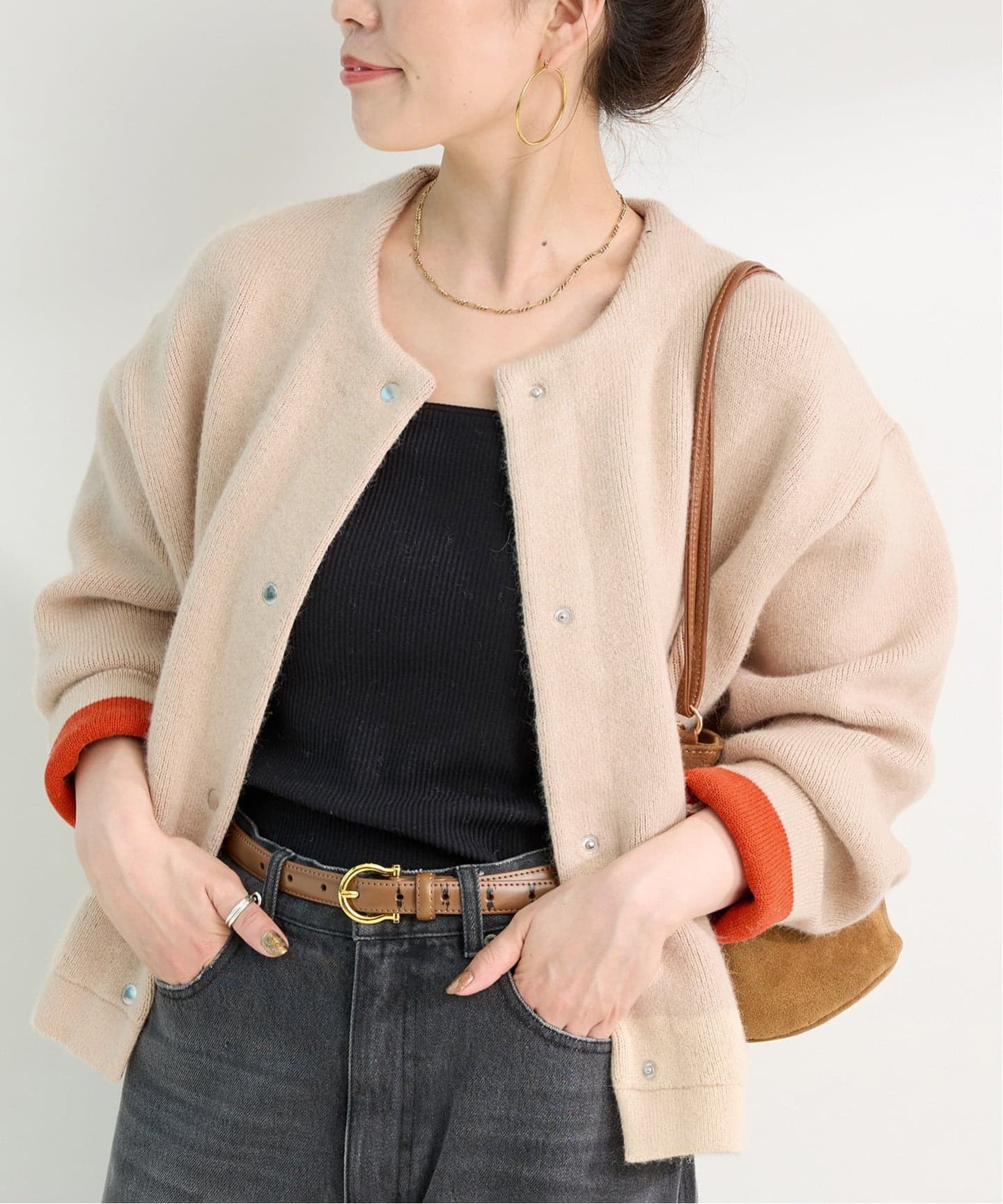 追加2》2層スムース編みニットブルゾン（カーディガン）｜B.C STOCK