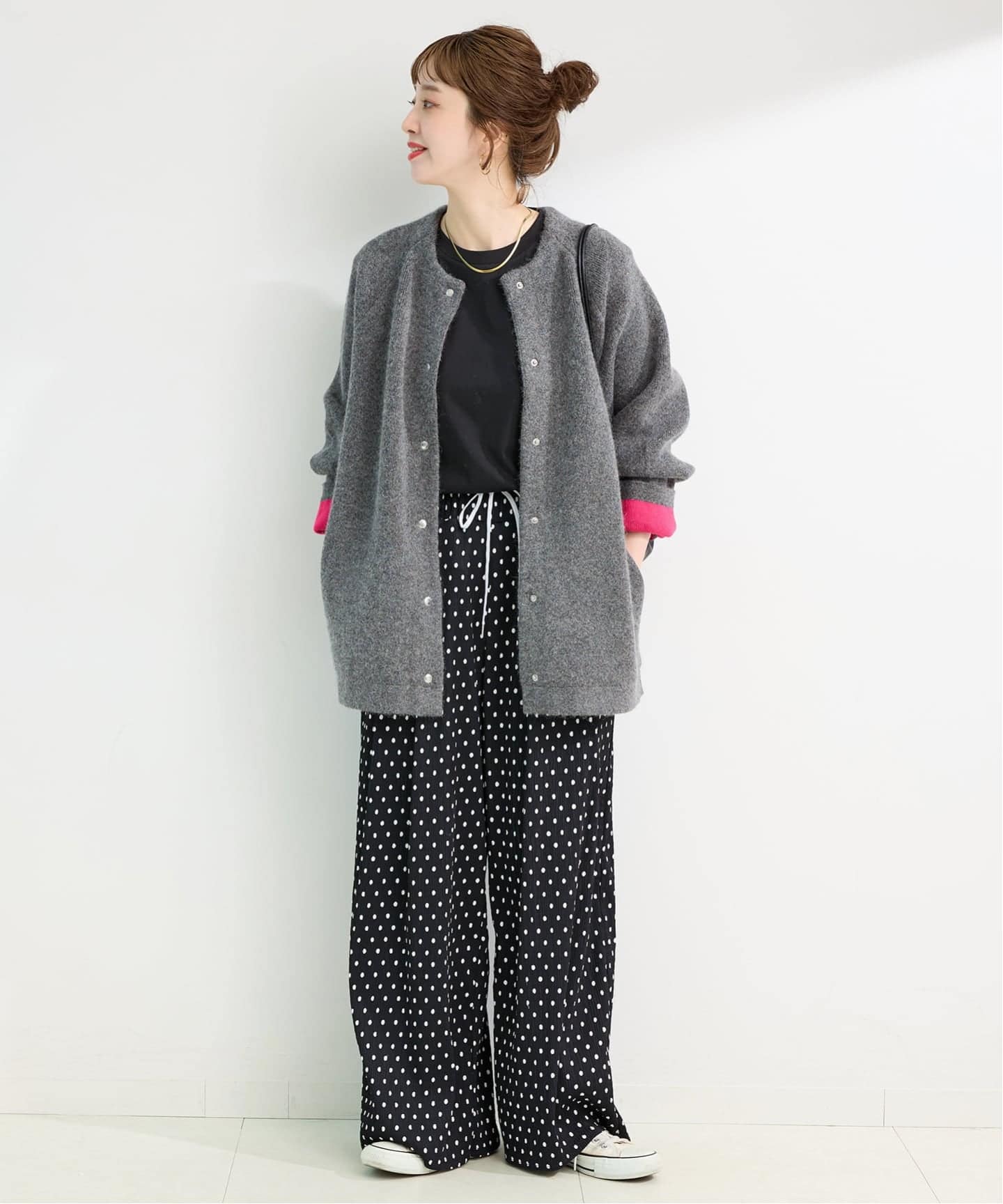 2層スムース編みロングカーディガン（カーディガン）｜B.C STOCK