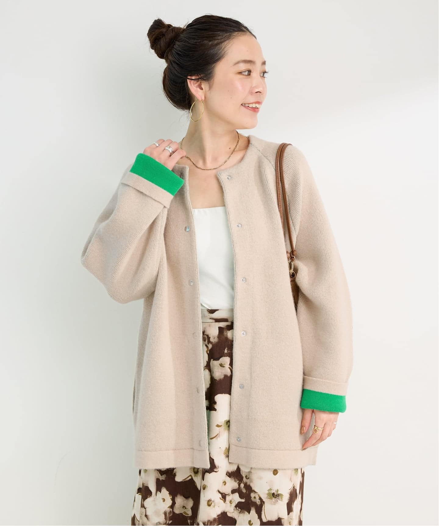 2層スムース編みロングカーディガン（カーディガン）｜B.C STOCK