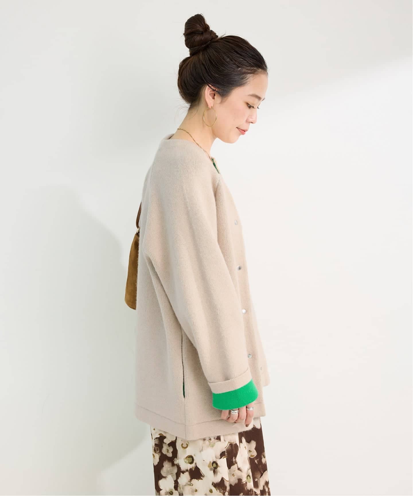 2層スムース編みロングカーディガン（カーディガン）｜B.C STOCK（ベー