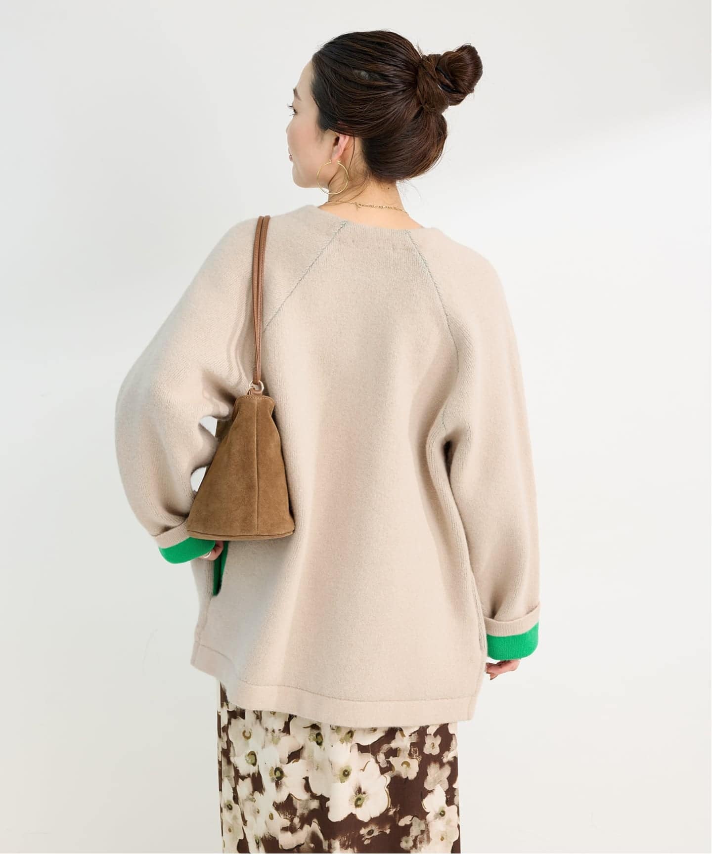 B.C STOCK 2層スムース編みロングカーディガン　ベージュ 2層スムース編みロングカーディガン（カーディガン）｜B.C STOCK