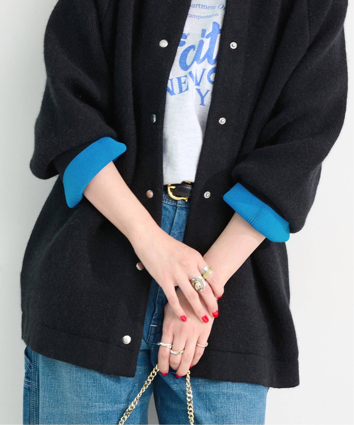 追加3》2層スムース編みロングカーディガン（カーディガン）｜B.C