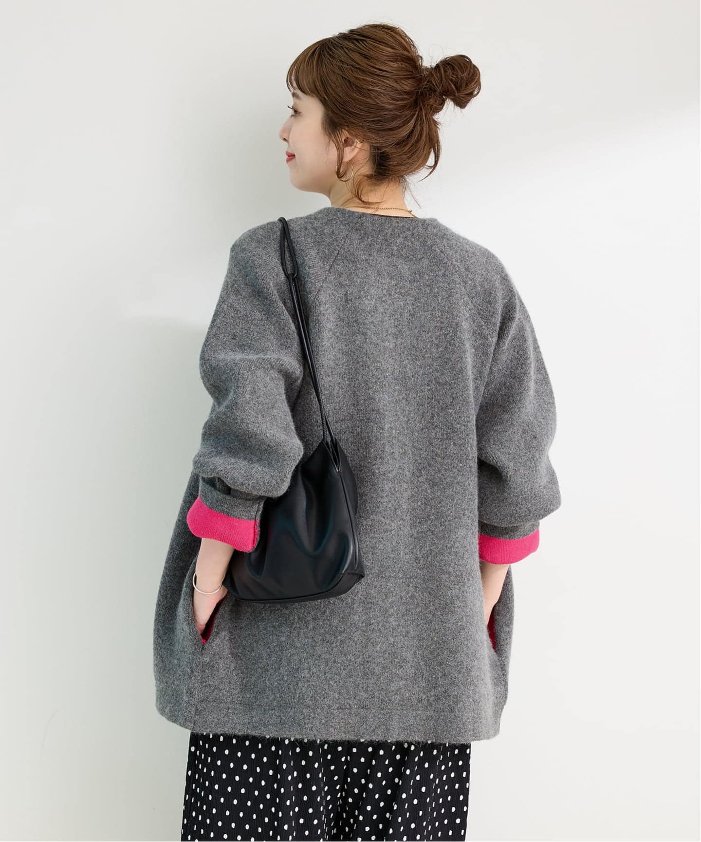 追加3予約》【WEB限定】2層スムース編みロングカーディガン