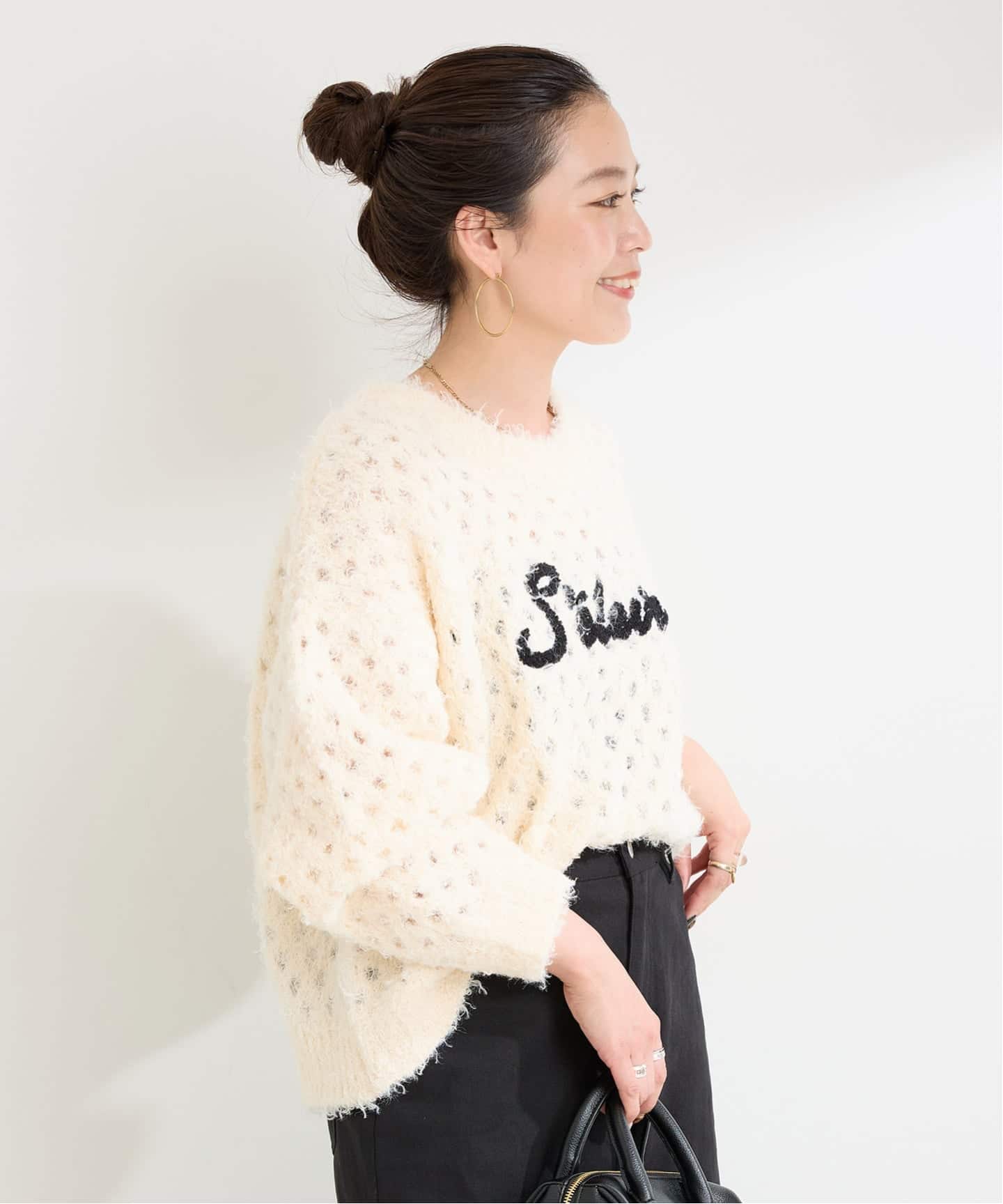 スピックアンドスパン手洗い可 / フェザーヤーンハーフスリーブニット　完売 楽天市場】《追加》手洗い可 / フェザーヤーンハーフスリーブニット