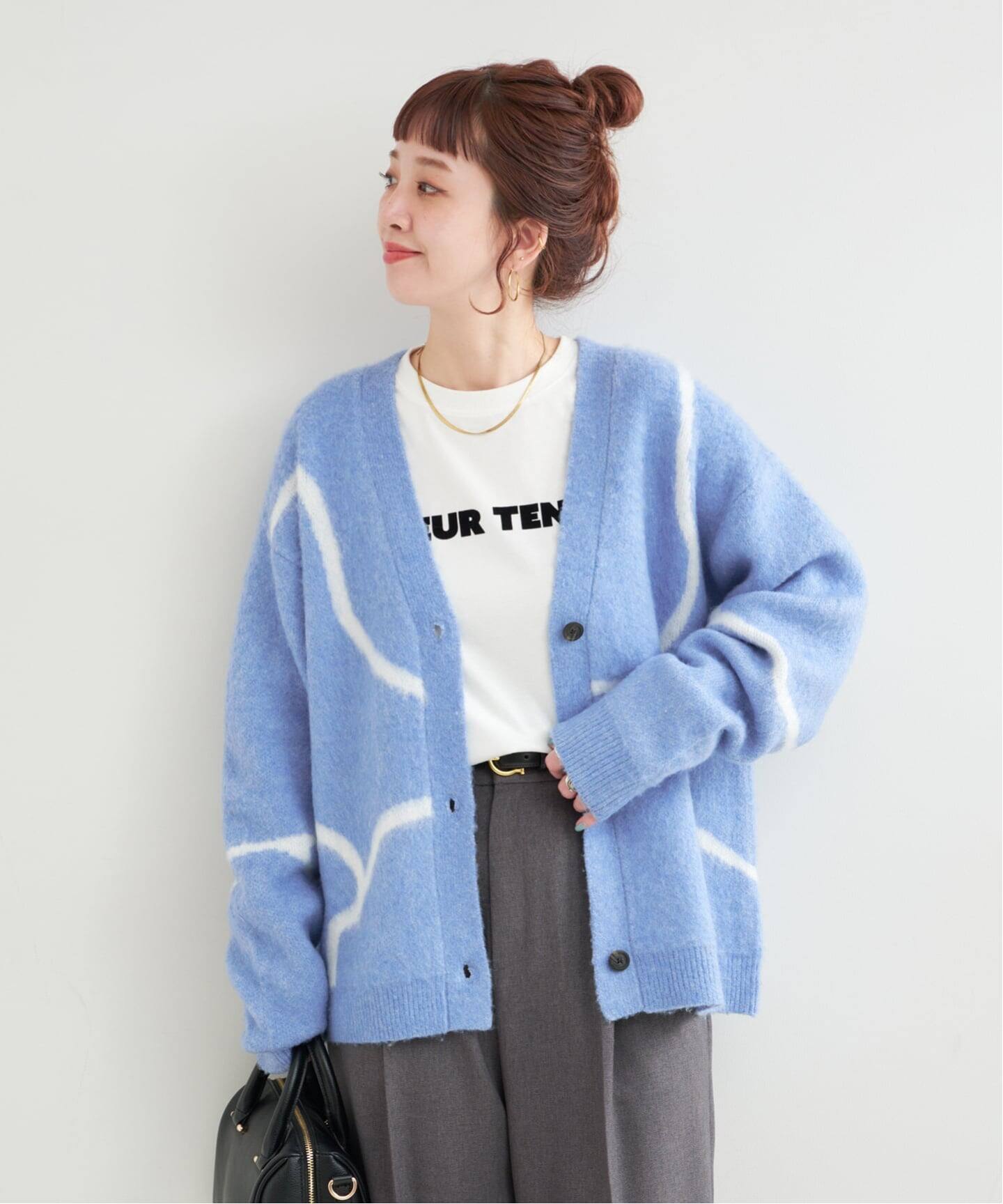 手洗い可 / 柄ニットカーディガン（カーディガン）｜B.C STOCK（ベー