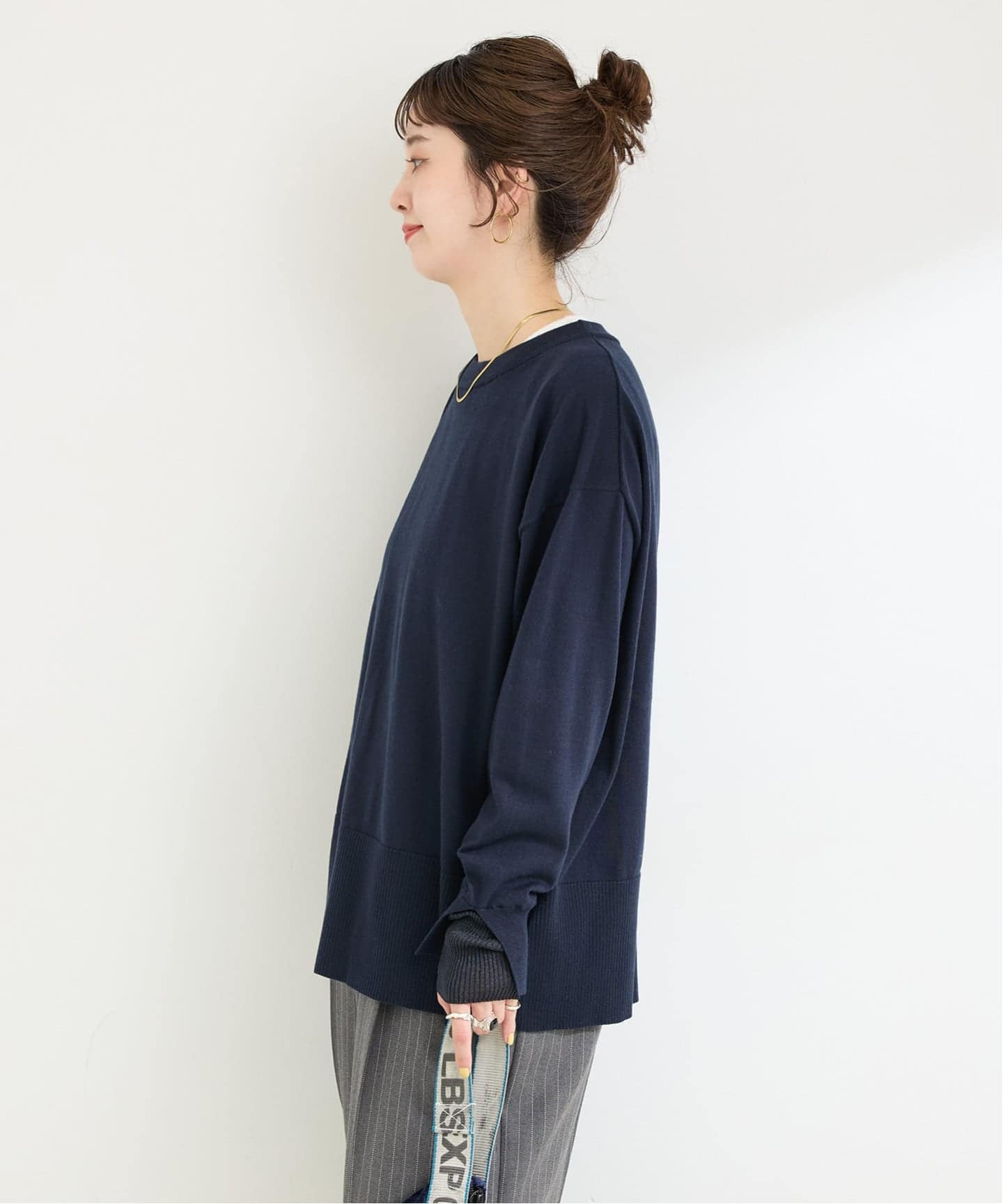 手洗い可 / 袖口シアーレイヤープルオーバー（ニット／セーター）｜B.C