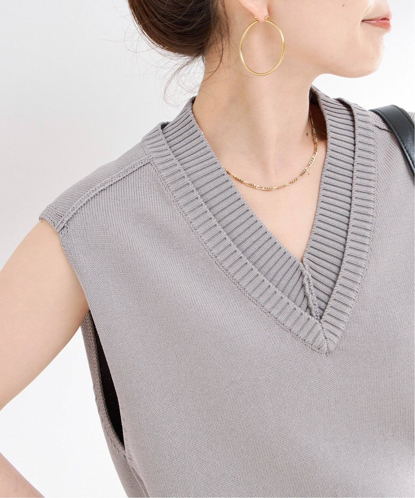 手洗い可 / Vネックニットベスト（ベスト）｜B.C STOCK（ベーセー