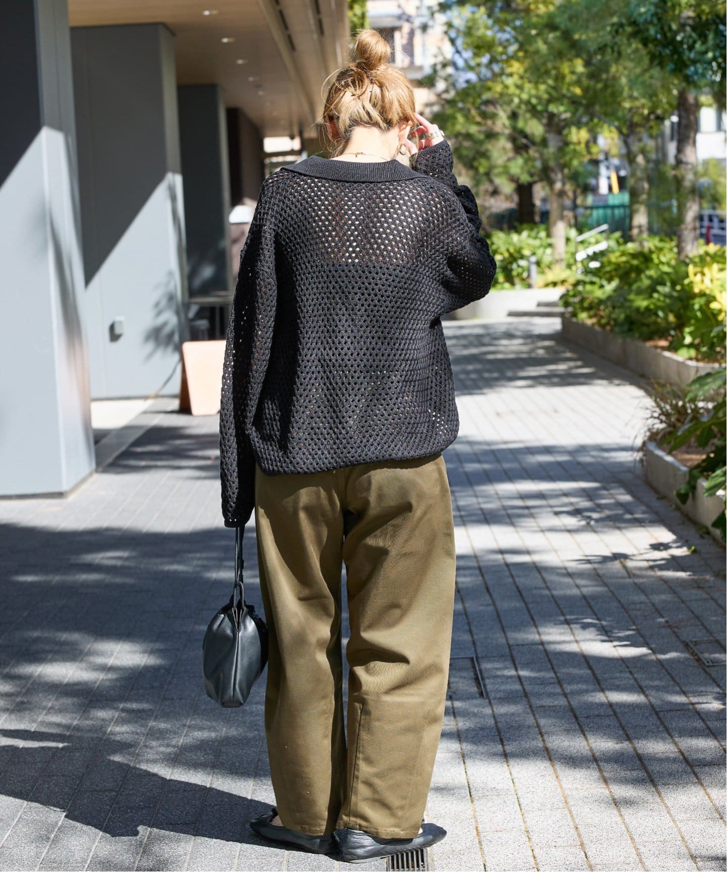 EVEX 襟ボタンニット グレー 40 シンプル ナチュラル 着回し セール】 【WEB限定】〈手洗い可能〉布帛 襟付き ニット プル