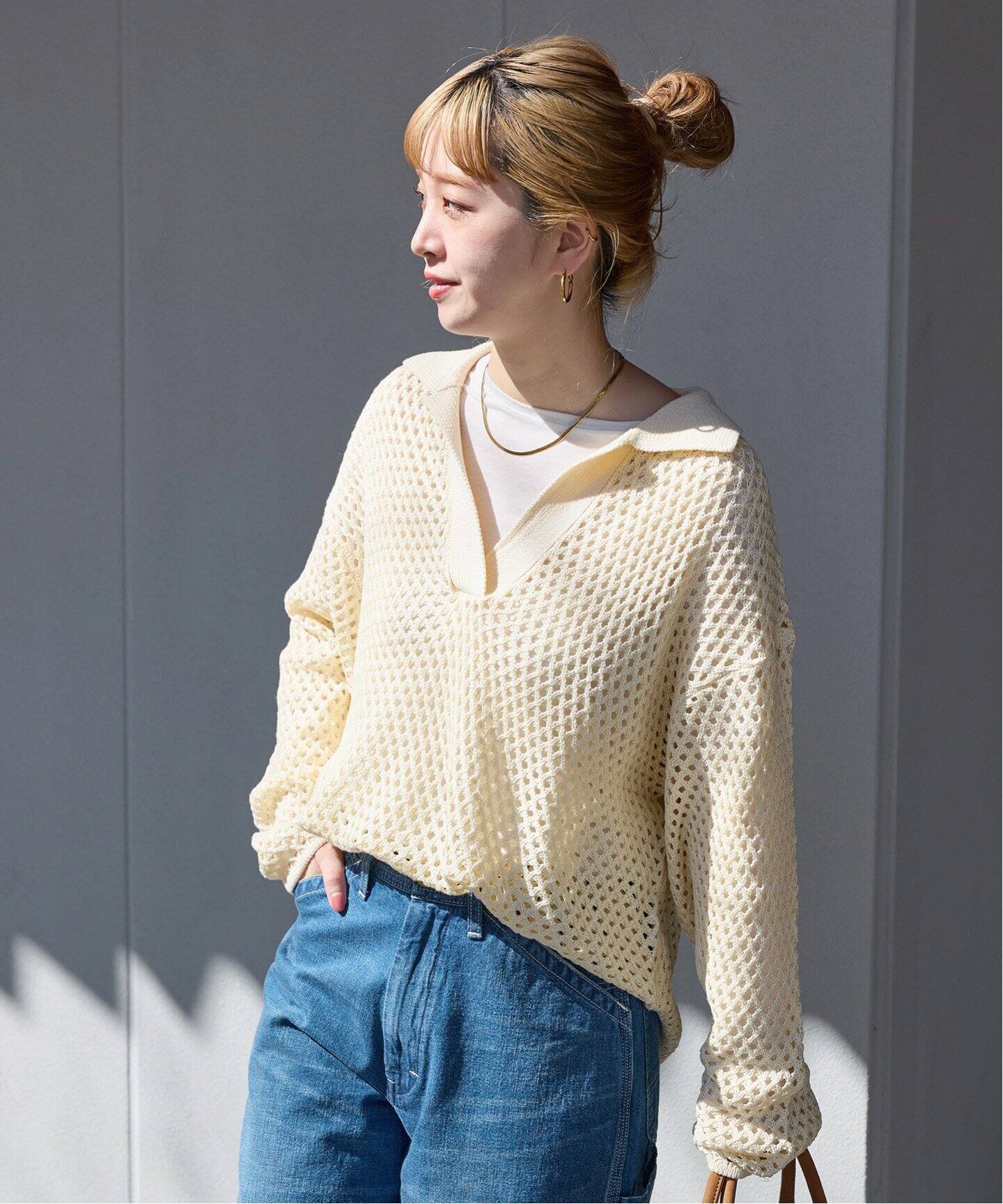  × miffy 襟付き ニット セーター Sサイズ ニット セーター 襟付きゴールドボタンニット レディース