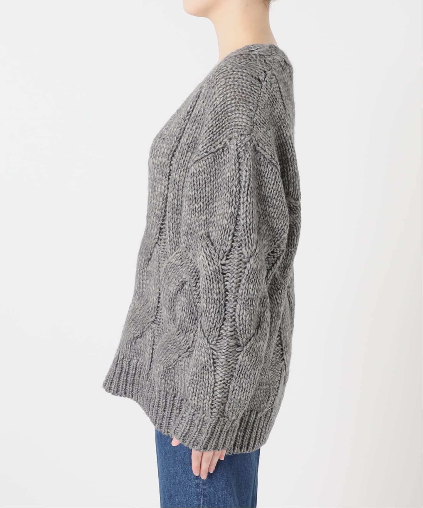 STONE  ケーブルニットセーター グレー STONE ISLAND ケーブルニットセーター グレー - メルカリ