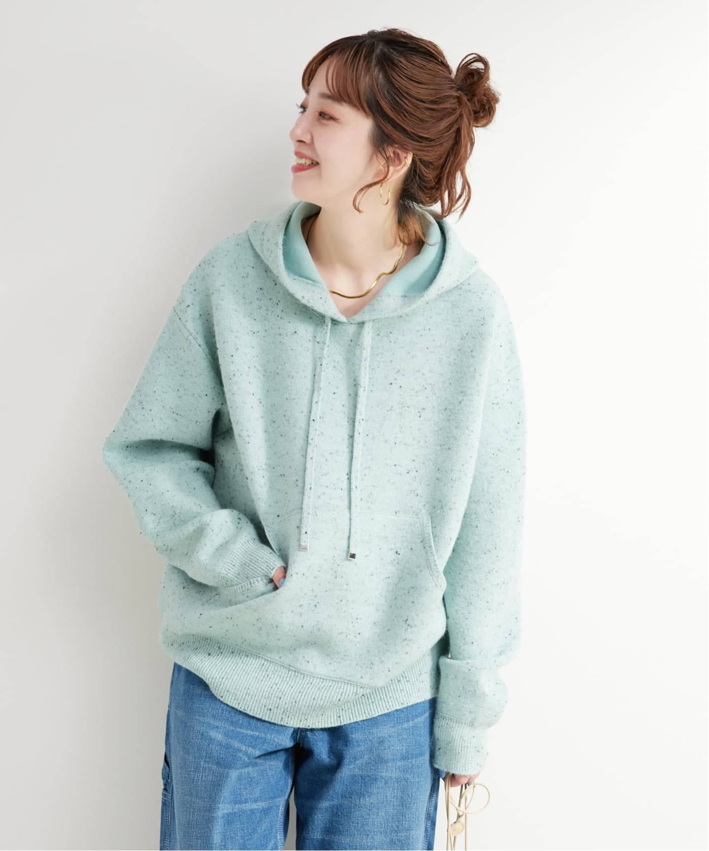 archivio 水色 セーター フード付き archivio 水色 セーター フード付き