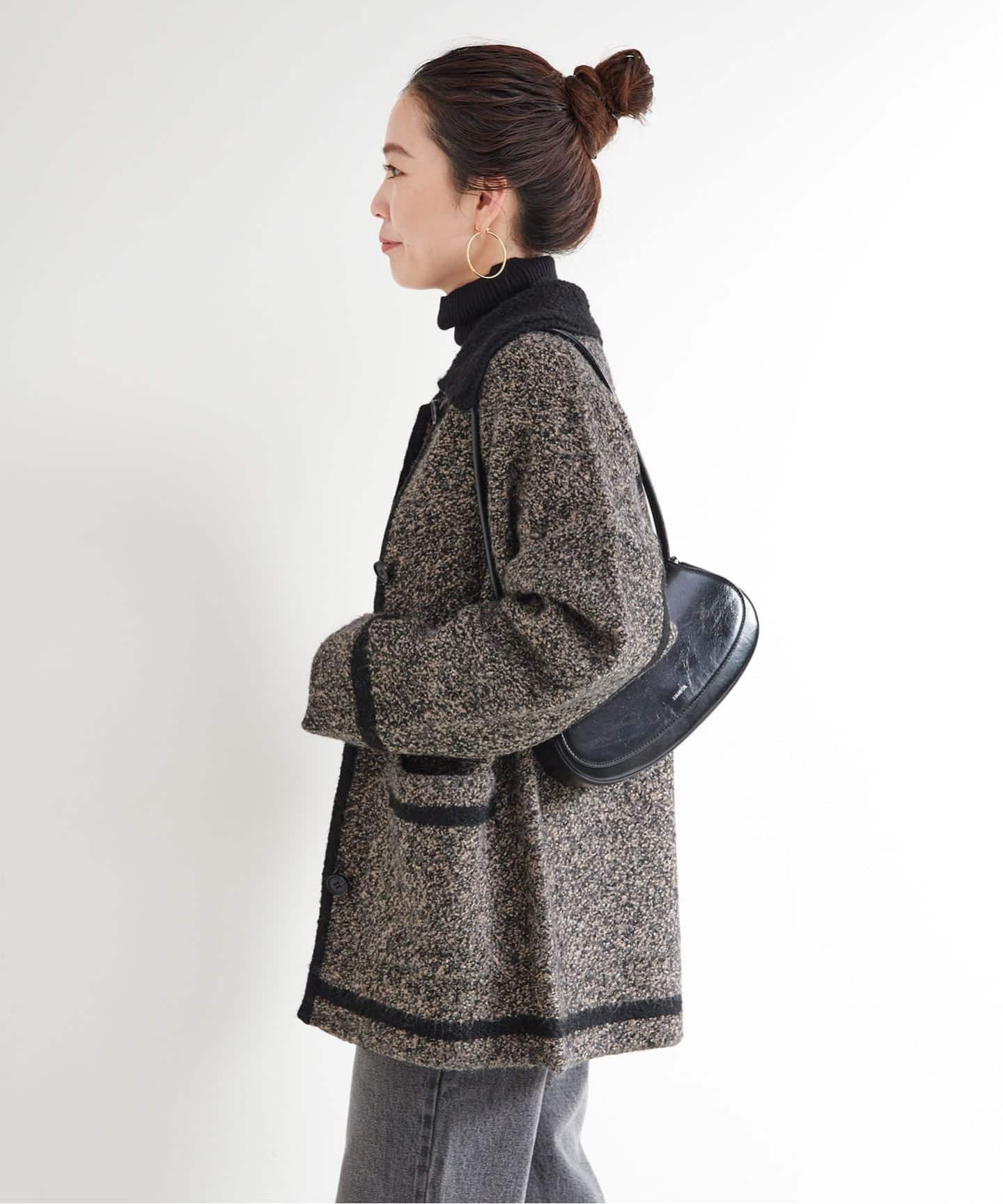 手洗い可 / ツイード調パイルニットジャケット（カーディガン）｜B.C