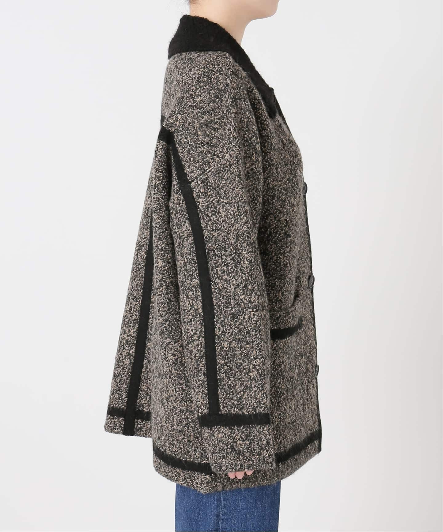 手洗い可 / ツイード調パイルニットジャケット（カーディガン）｜B.C