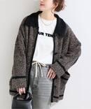 《Sサイズ展開》手洗い可 / ツイード調パイルニットジャケット2