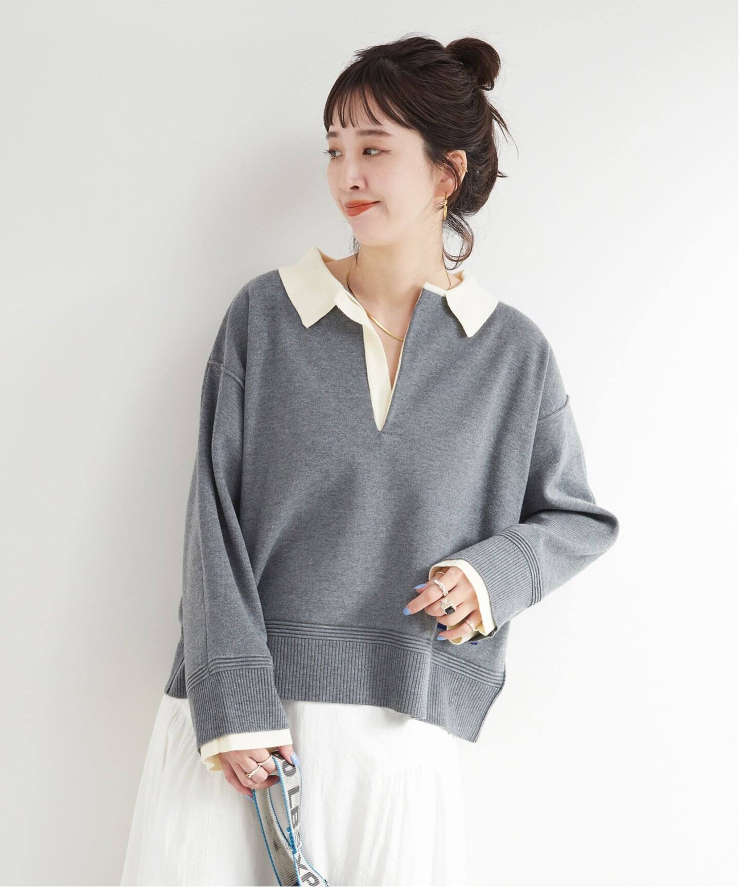 B.C STOCK  ニットコンビプルオーバー　新品 B.C STOCK（ベーセーストック） ニット セーター 「追加」「WEB限定