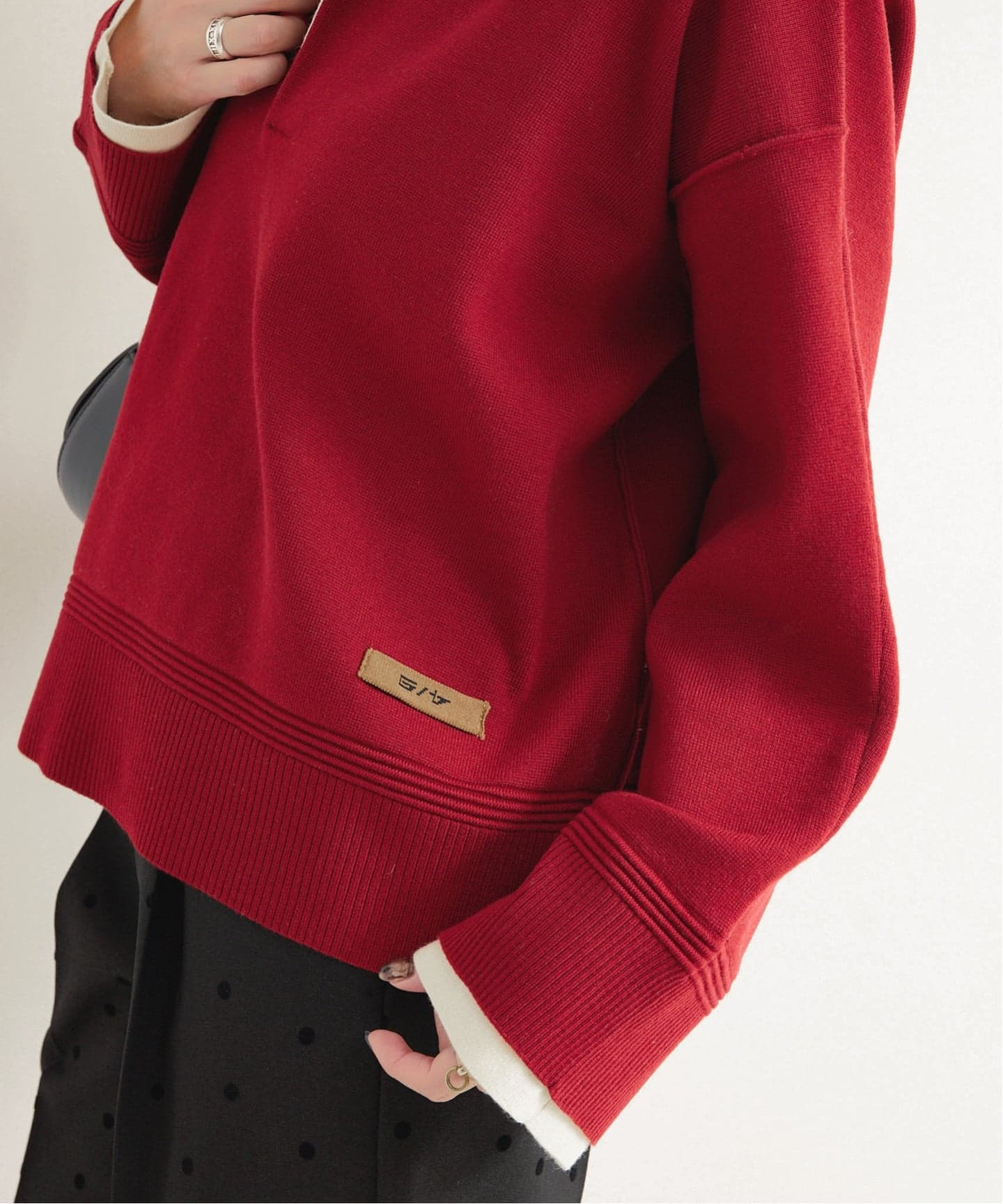 予約》手洗い可 / 襟付きニットプルオーバー（ニット／セーター