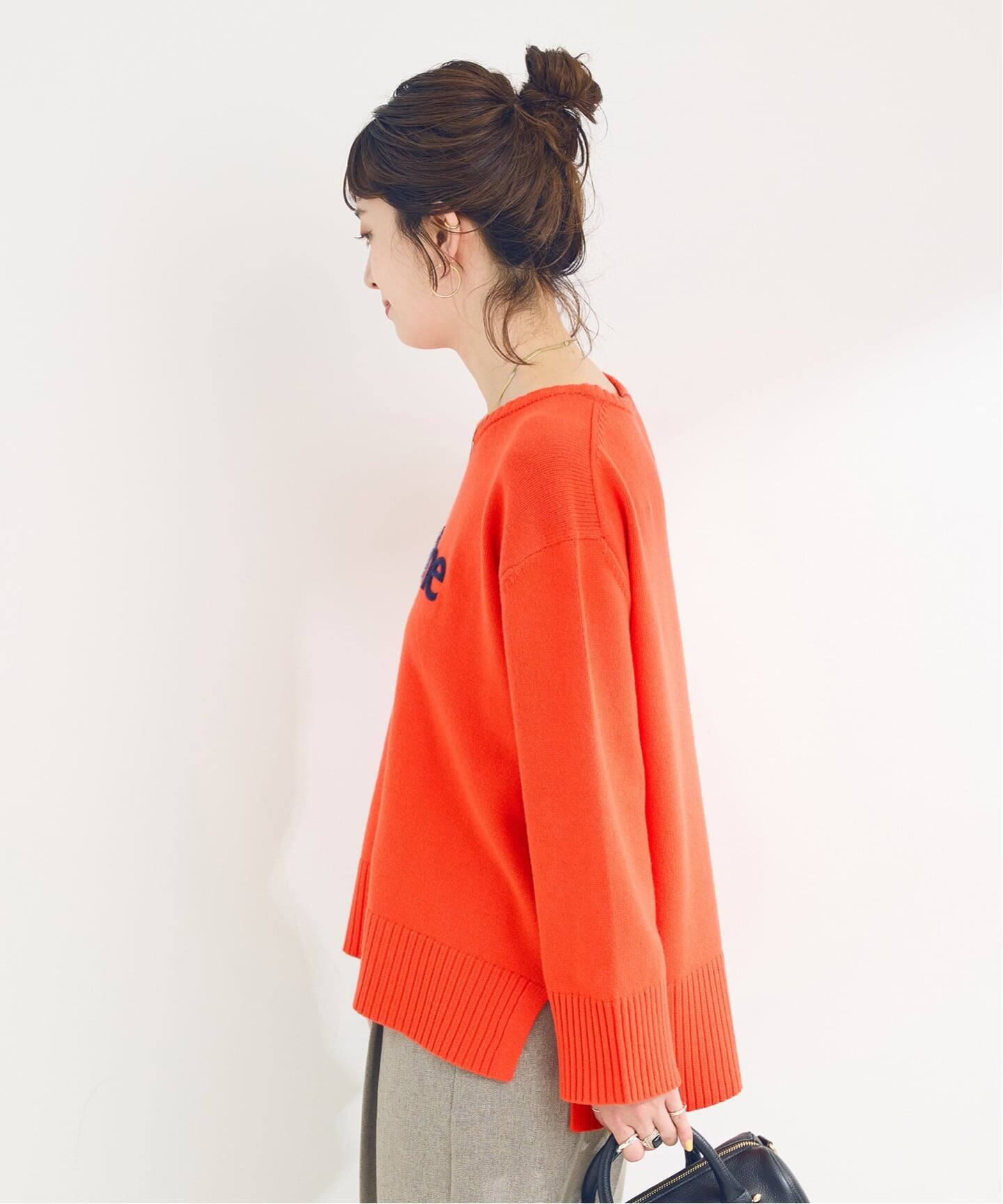 Orange_Peco様♡ theory オレンジ ミドルゲージニット 自由区（ジユウク） ニット セーター コットンポリミドルゲージ ニット