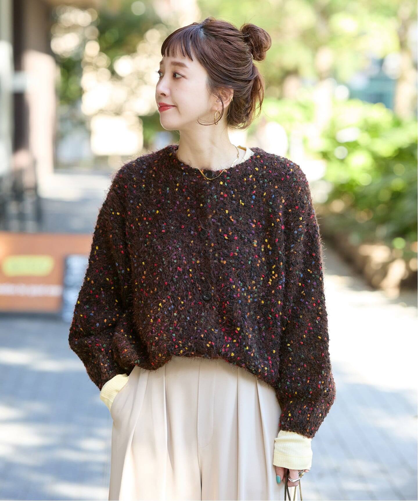 追加5》手洗い可 / ポコポコヤーンミックス2WAYカーディガン
