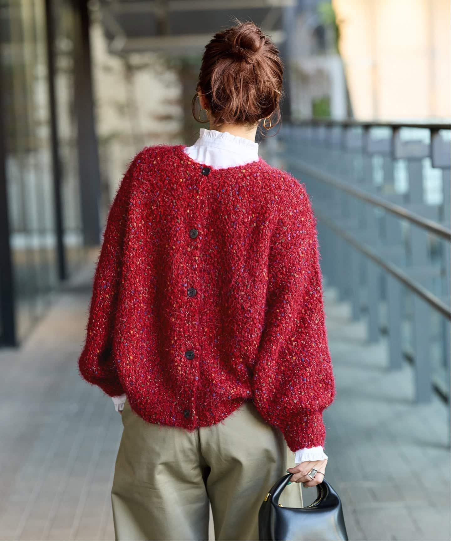 追加5》手洗い可 / ポコポコヤーンミックス2WAYカーディガン