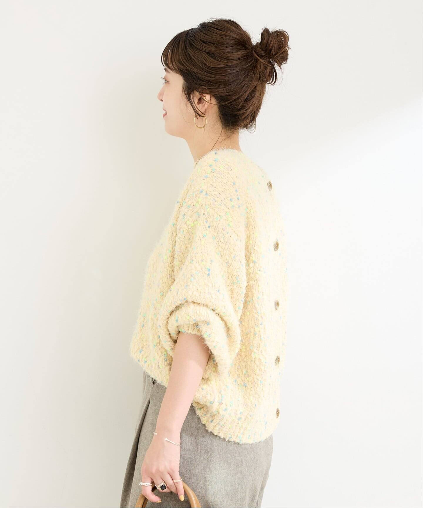 今期新品　ベーセーストック　ポコポコヤーンミックス2WAYカーディガン　大人気 B.C STOCK｜《追加5予約》手洗い可 / ポコポコヤーンミックス