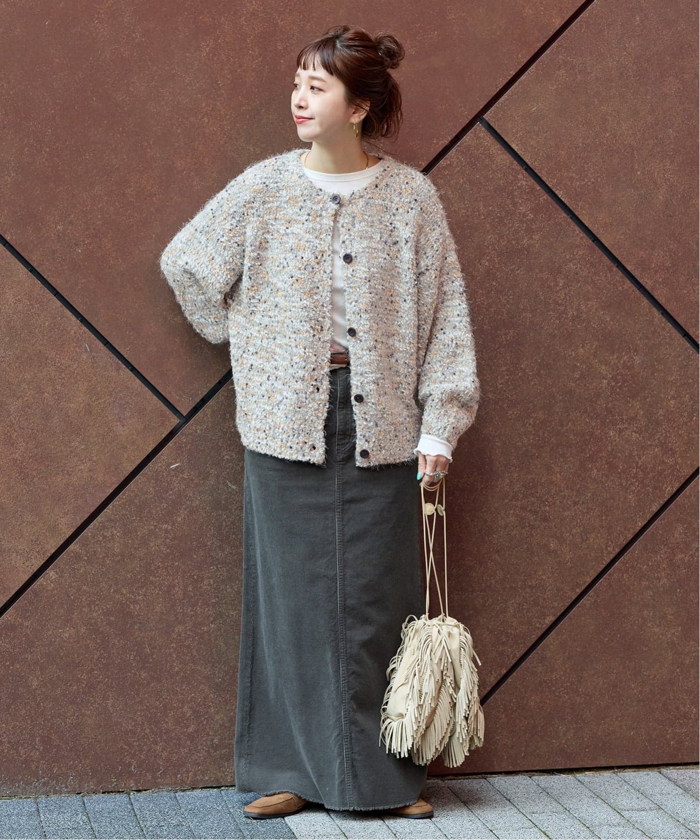 美品◻︎ B.C STOCK　ポコポコヤーンミックス2WAYカーディガン 追加9》手洗い可 / ポコポコヤーンミックス2WAYカーディガン