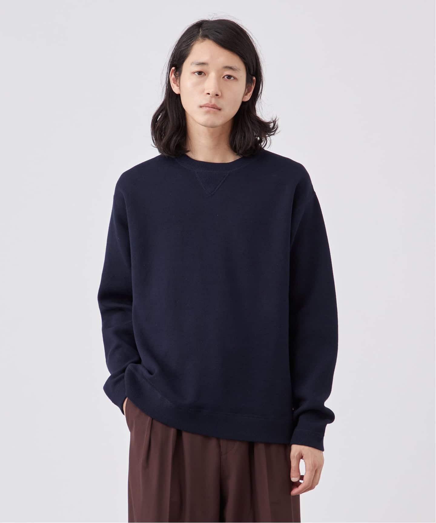 ネイビー クルーネック トレーナー リバーシブル ネイビー クルー