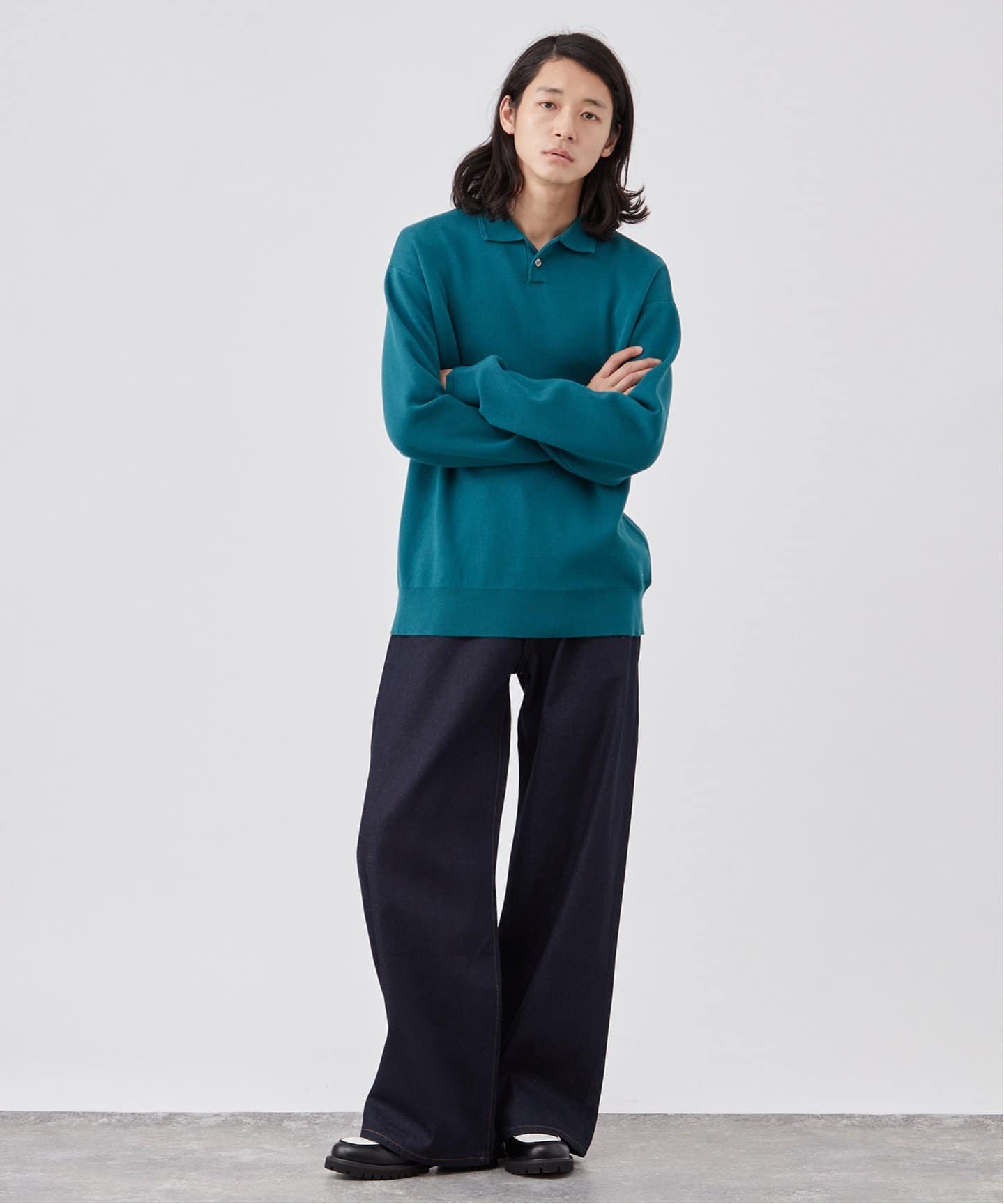 00s BananaRepublic ベロア ニット ポロシャツ ブラック XL 00s BananaRepublic ベロア ニット ポロシャツ ブラック XL