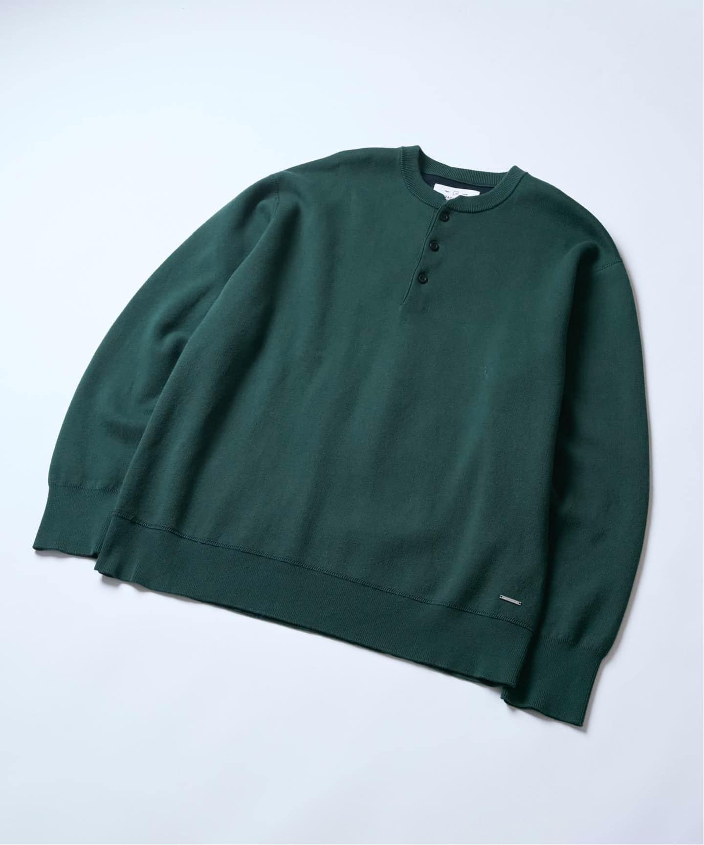 ANTS & ELEPHANTS】2トーン スウェットライクヘンリーネックニット