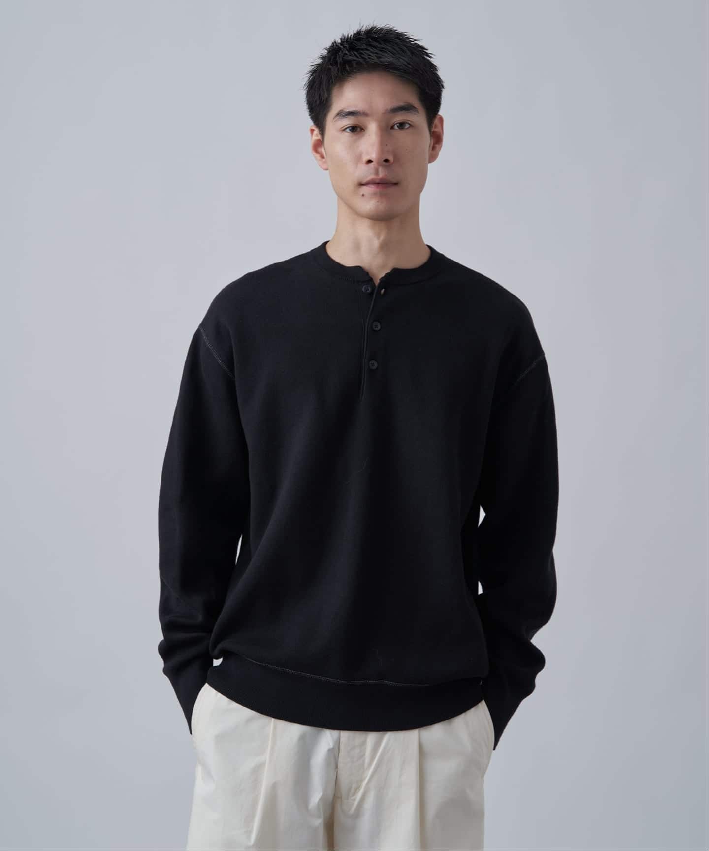 追加》【ANTS & ELEPHANTS】2トーン スウェットライクヘンリーネック