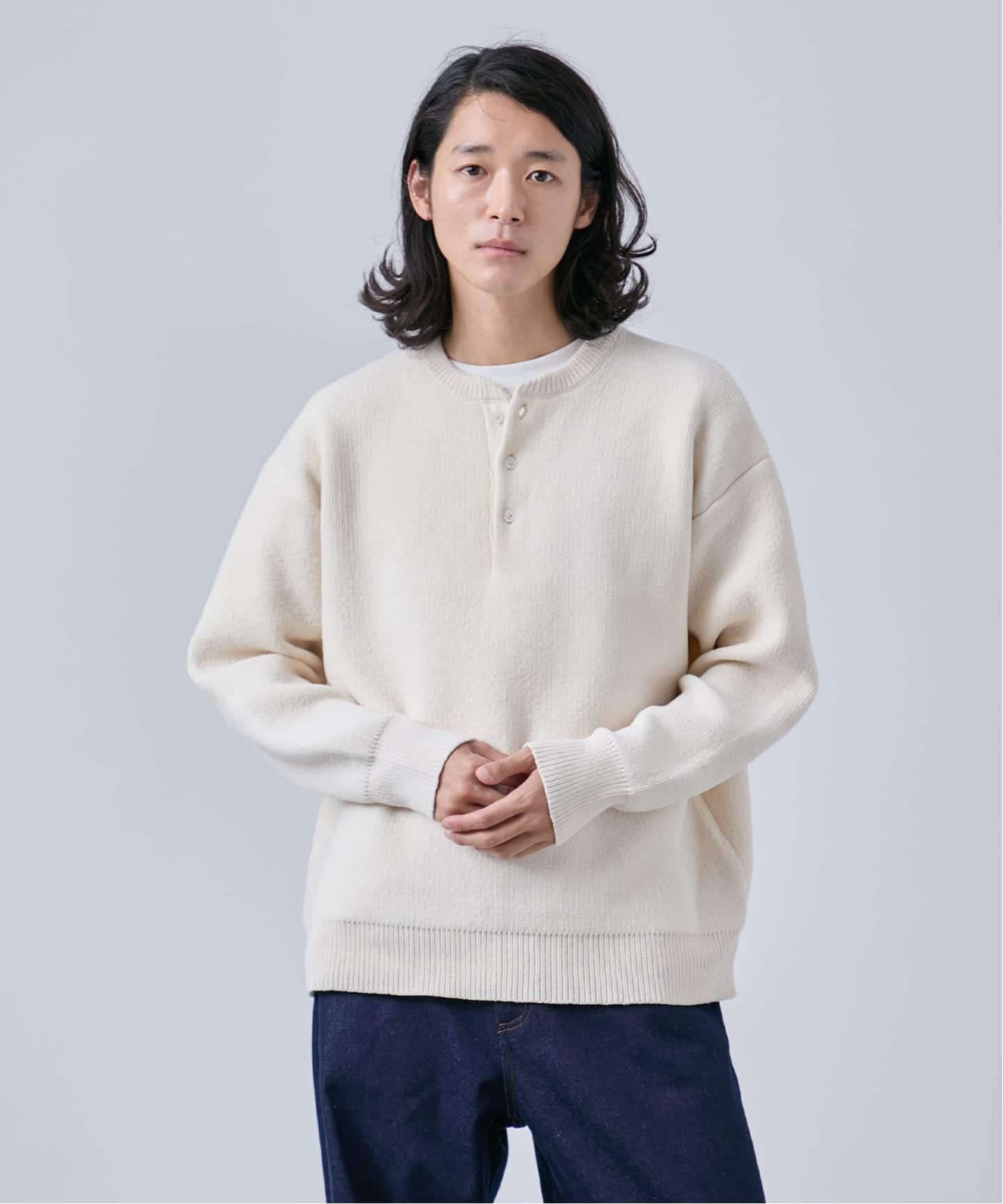 【ヘンリー34】 モール ヘンリーネックニット（ニット／セーター）｜B.C STOCK（ベー
