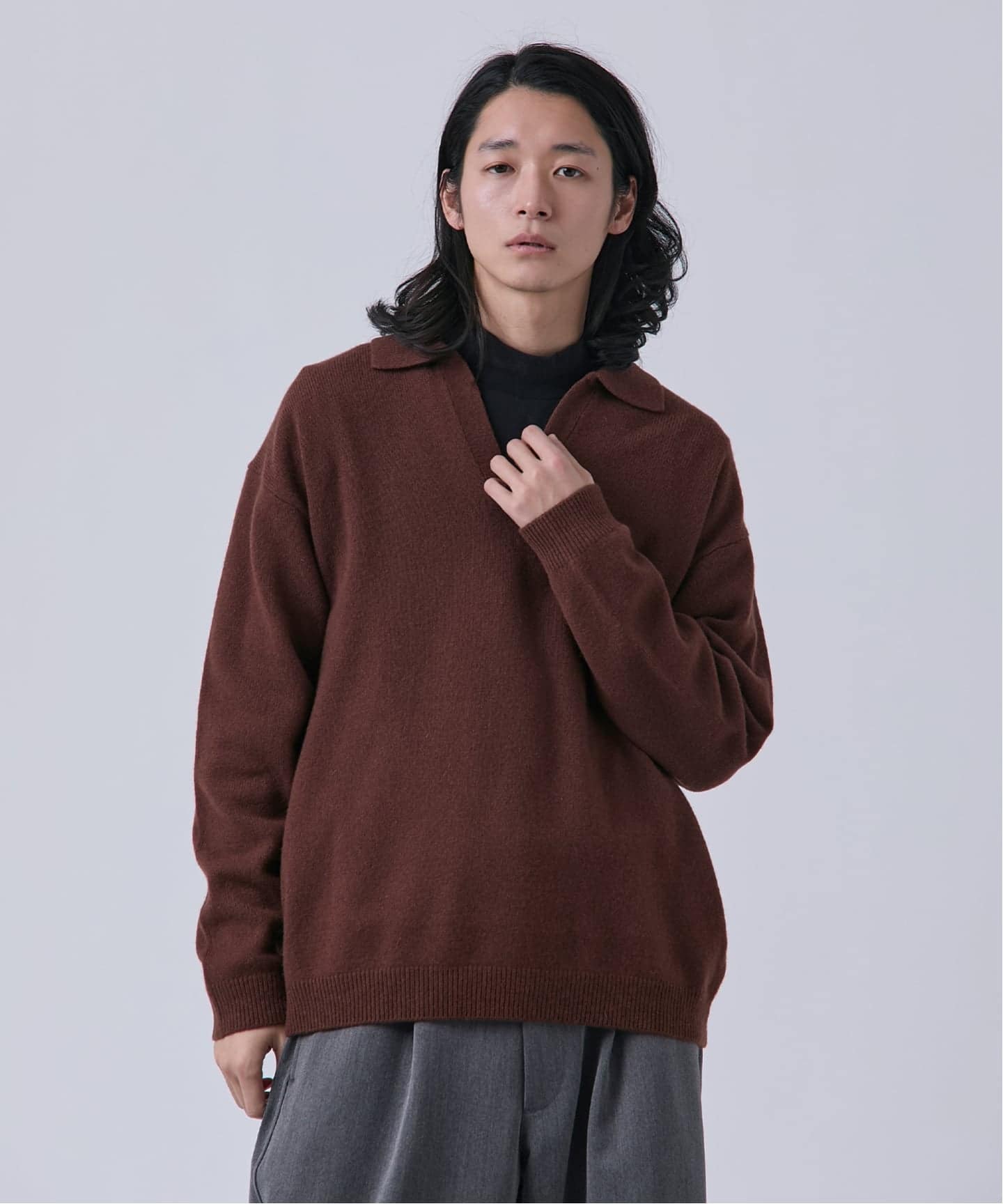 BOYCOM/ボイコム】カシミヤブレンド スキッパーニット（ニット