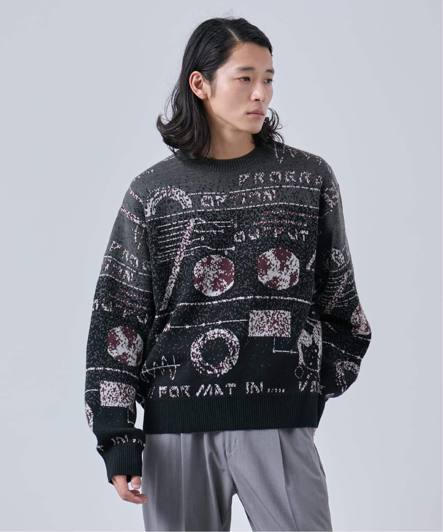 予約》LO-FI ジャガードクルーネックニット（ニット／セーター