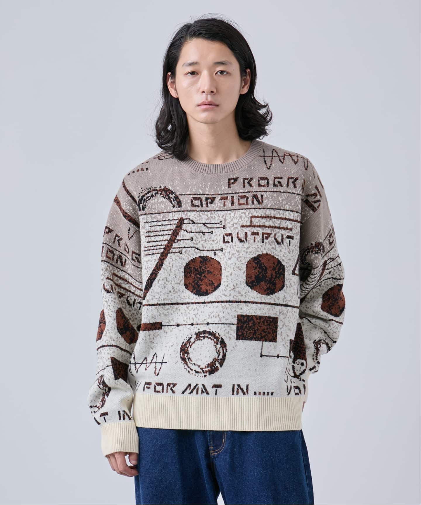 予約》LO-FI ジャガードクルーネックニット（ニット／セーター