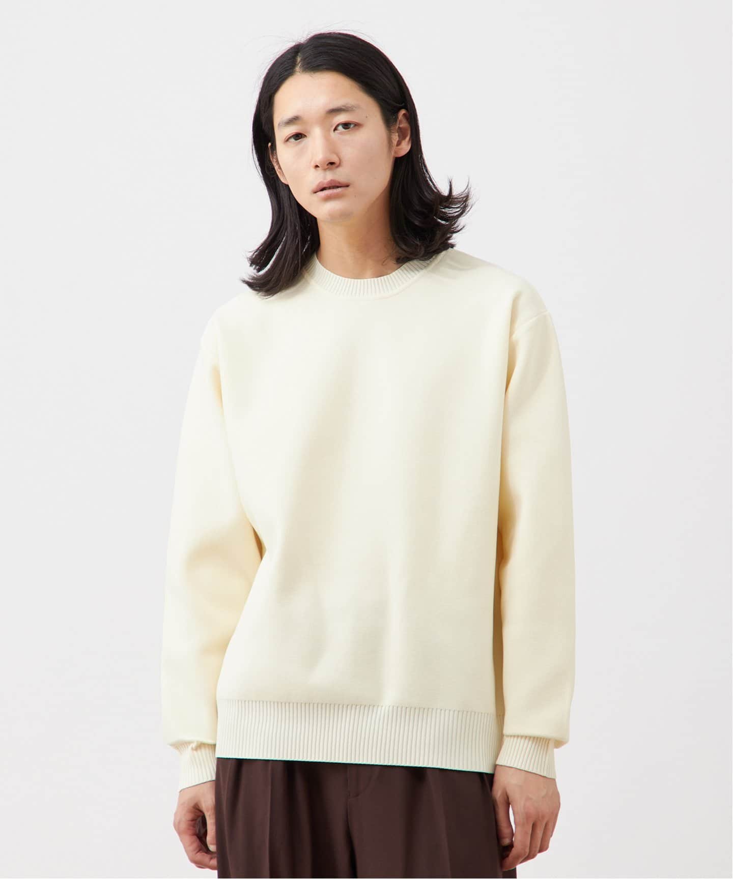 ハーフミラノリブ クルーネックニット（ニット／セーター）｜B.C STOCK
