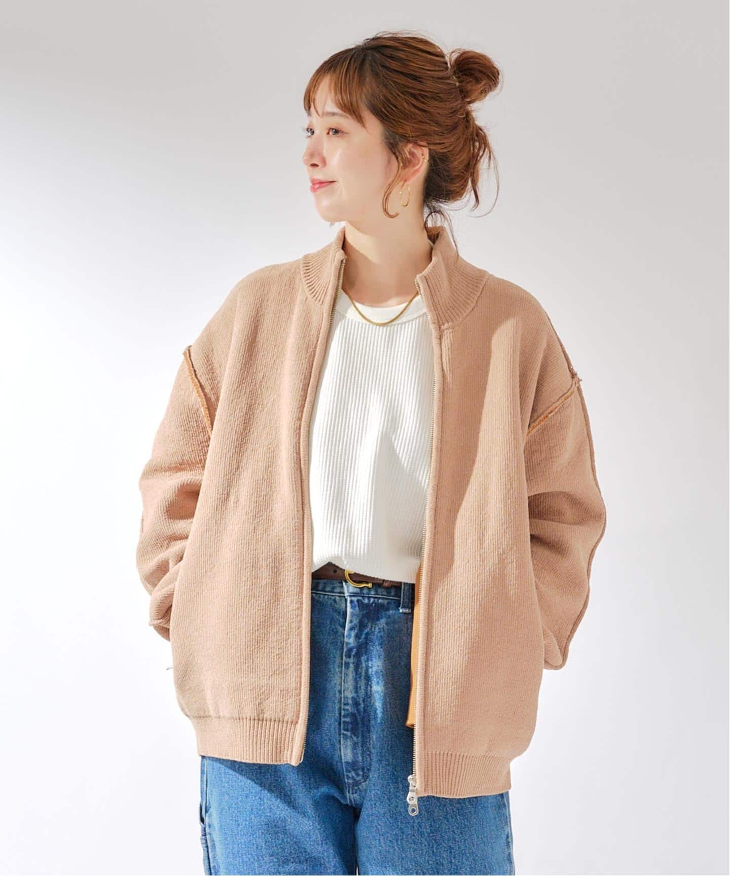 Deux Allures/ドゥ アリュール】 ドライバーズニットブルゾン（ニット