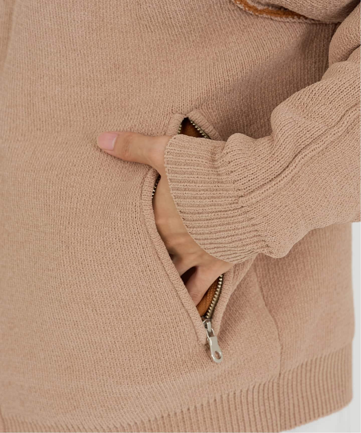 Deux Allures/ドゥ アリュール】 ドライバーズニットブルゾン（ニット