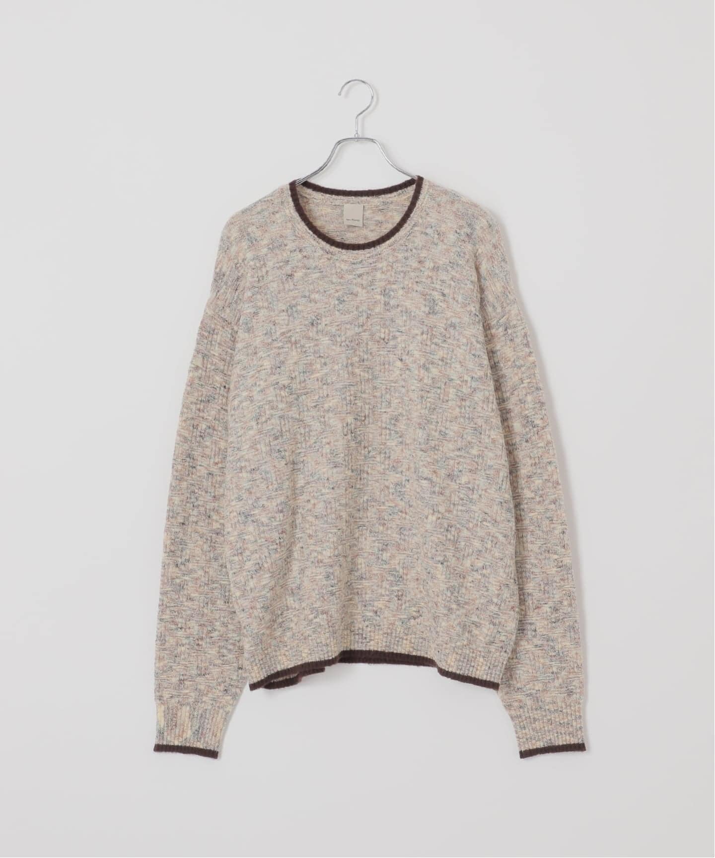 Deux Allures/ドゥ アリュール】ラメ カノコ編みクルーネックニット