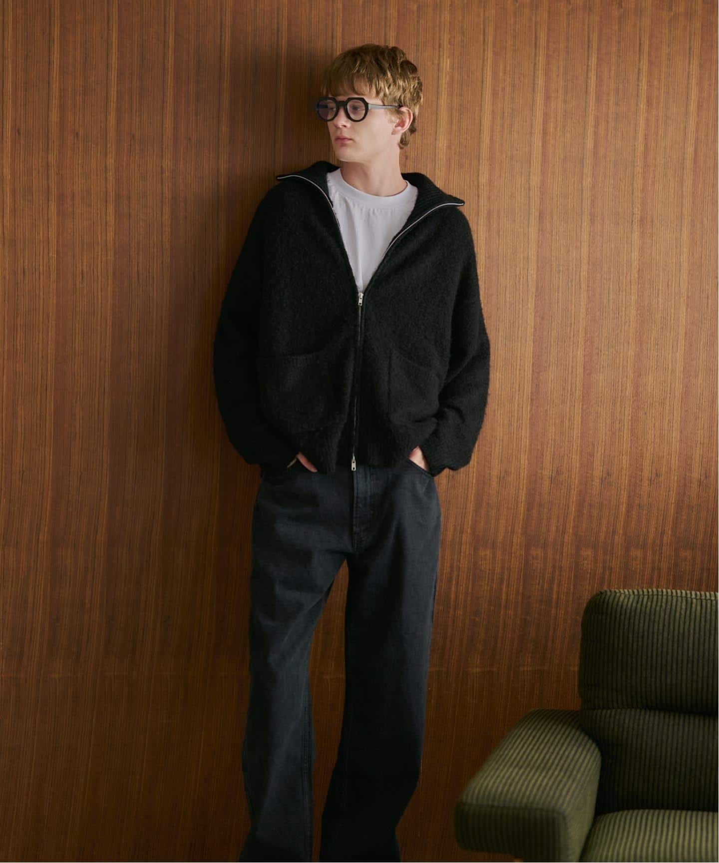 OSKR別注 ジップ シャギードライバーズニット（ニット／セーター