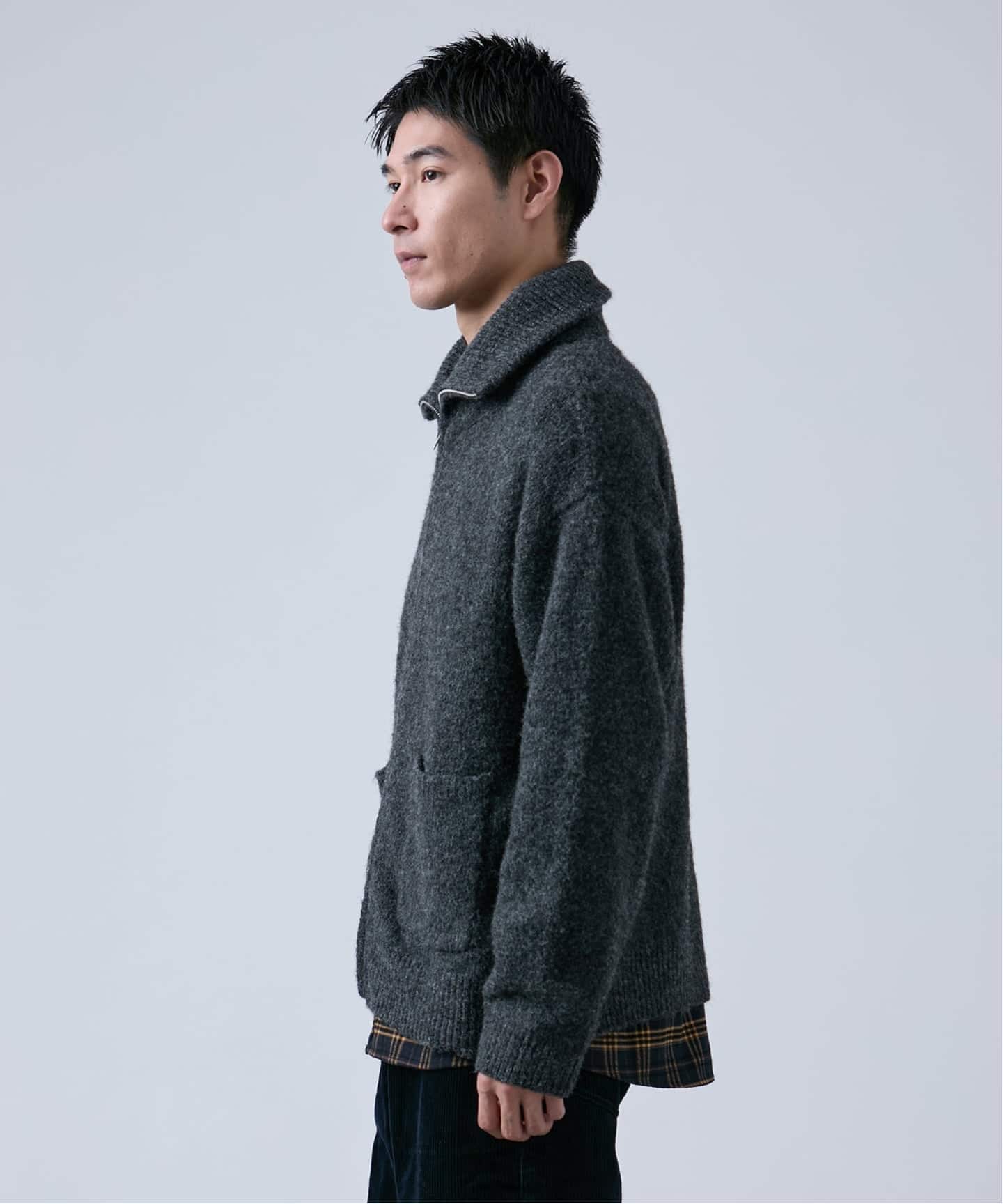 OSKR別注 ジップ シャギードライバーズニット（ニット／セーター