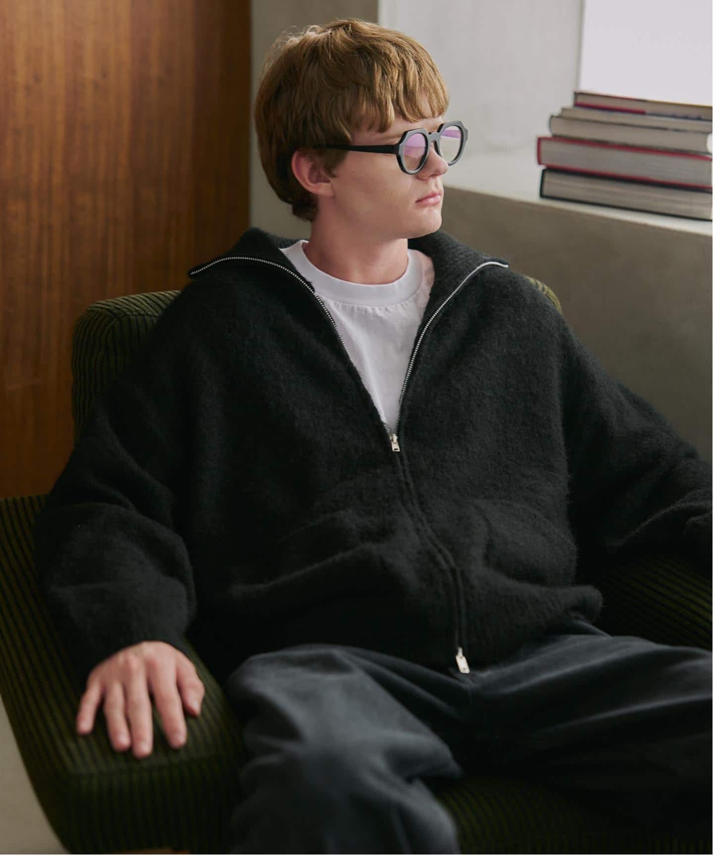 OSKR別注 ジップ シャギードライバーズニット（ニット／セーター