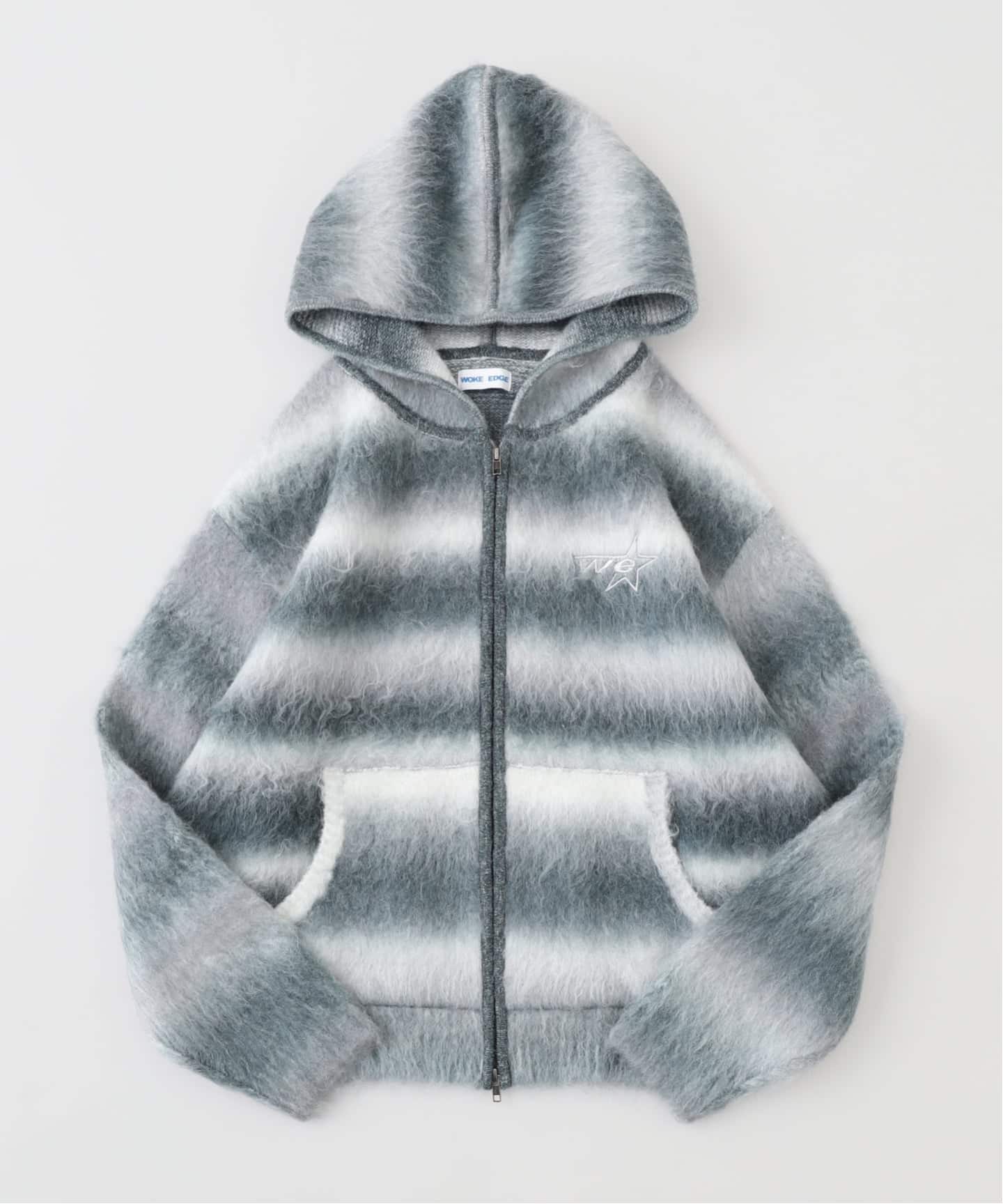 WOKE EDGE / ウォークエッジ Gradation Mohair Zip Knit（ニット