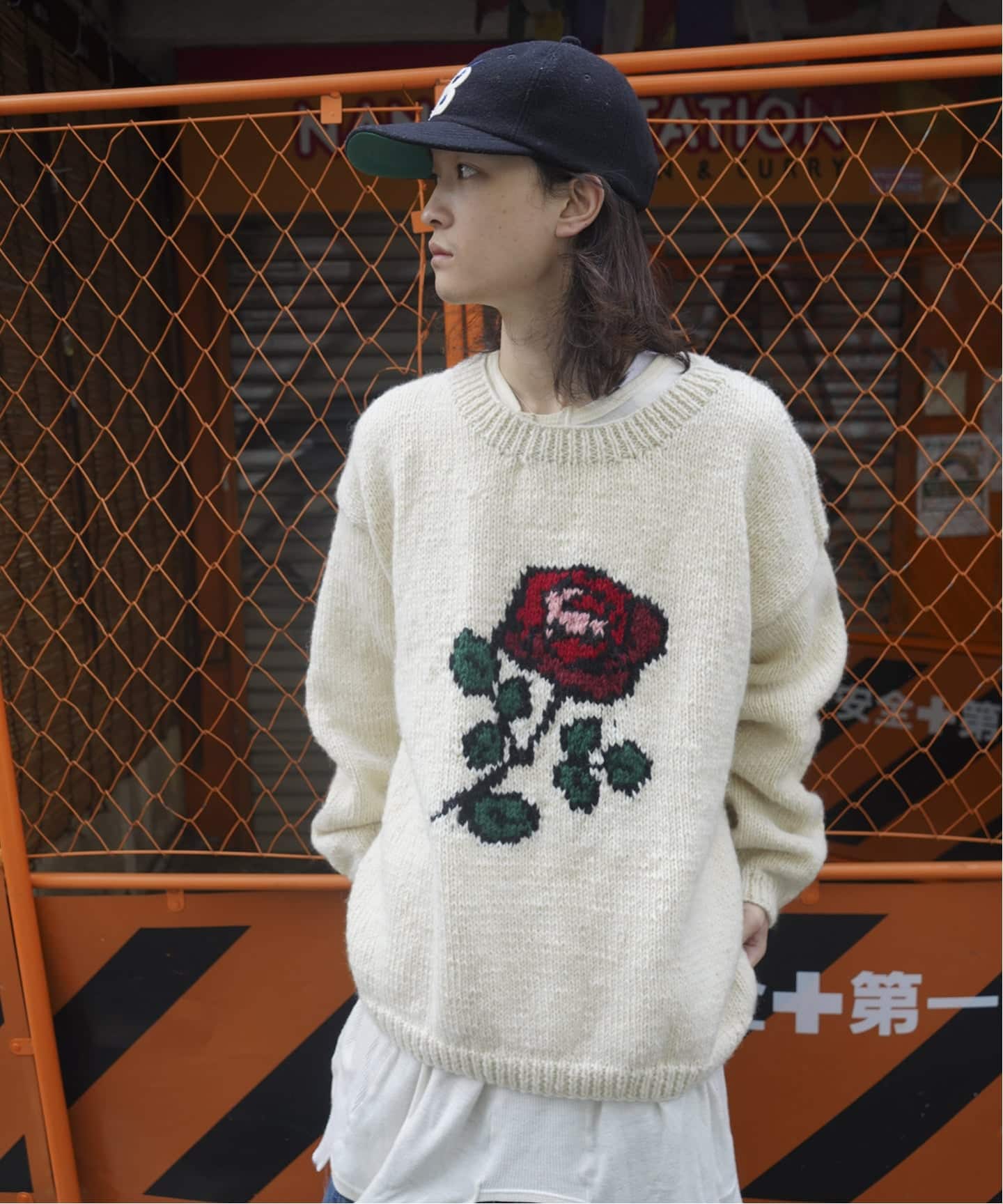 Macmahon Knitting Mills 　花柄刺繍ニットセーター MacMahon Knitting Mills / マクマホンニッティングミルズ Crew Neck