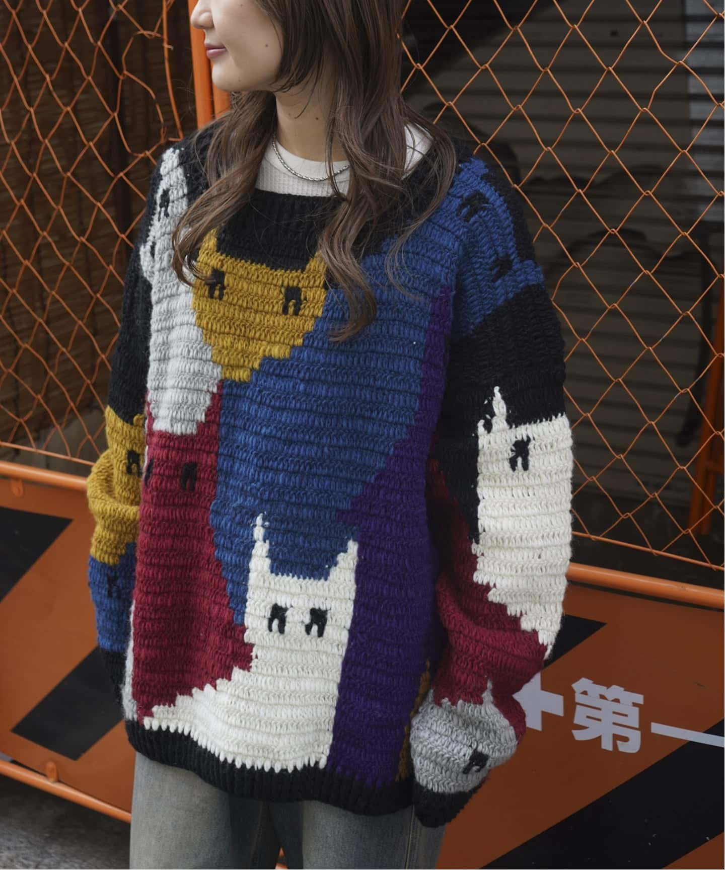 MacMahon Knitting Mills コットンニット MacMahon Knitting Mills Crew Neck Knit-5 Flowers | BEAVER