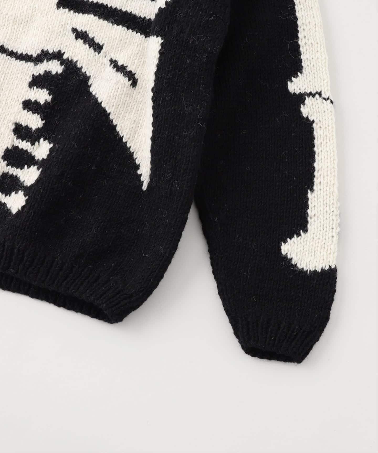 MacMahon Knitting Mills クロスボーンニット 骨 ブラック MacMahon Knitting Mills / マクマホンニッティングミルズ Crew