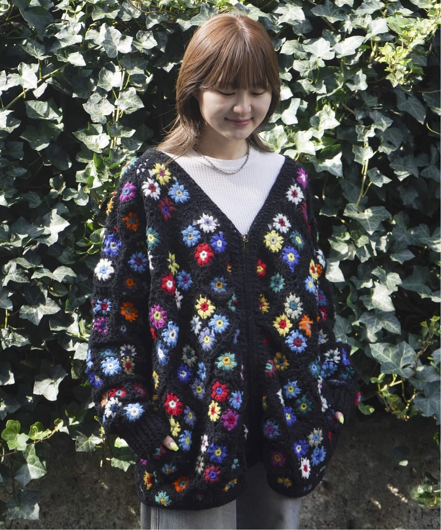 MacMahon Knitting Mills V-Neck Zip Cardigan-Diamond（カーディガン