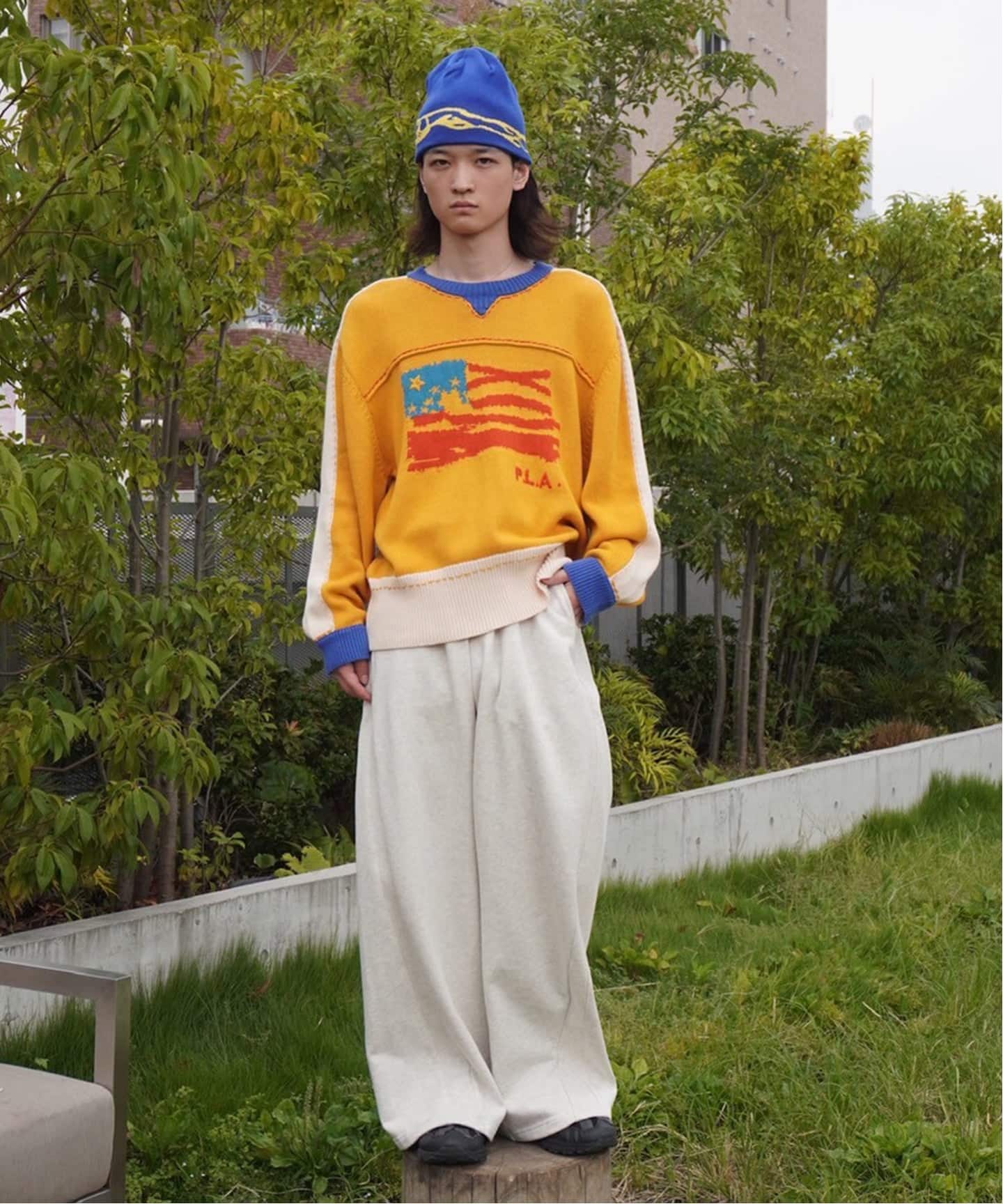 PLATEAU STUDIO / プラトースタジオ Hand stitch knit crew